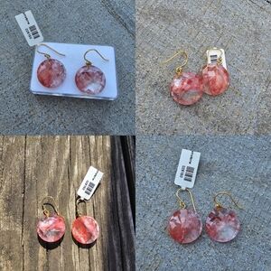 Elegant Hematoid Quartz and Solid 18k Yellow Gold Shephard Hook Earrings